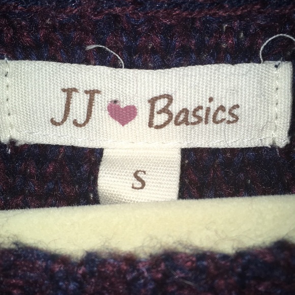 JJ Basics Cable-Knit Open Weave 3/4 Sleeve Sweater in Purple-Size Small - Picture 3 of 8